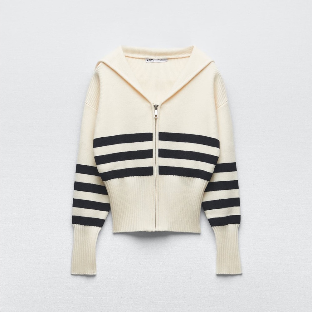 Zara Striped Knit Cardigan